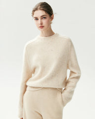 Pull oversize en 100 % cachemire à épaules marteau