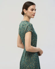 Robe en soie 19 mommes coupe A avec ceinture et pois