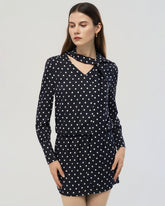 Robe mini moulante en soie 19 mommes à pois
