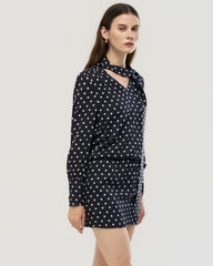 Robe mini moulante en soie 19 mommes à pois