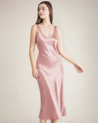 Robe Mi-Longue en Soie à Décolleté Rond