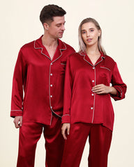 Pajamas en Soie Longs Classiques pour Couple