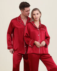 Pajamas en Soie Longs Classiques pour Couple