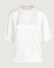 Chemise en soie oversize 22 mommes à col rond et manches mi-longues