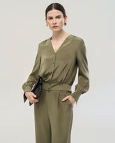 Ensemble chemise et pantalon droit en soie 22 mommes