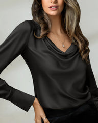 Blouse en soie 25 mommes à col bénitier