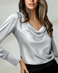 Blouse en soie 25 mommes à col bénitier