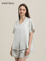 Ensemble de Pyjama en Soie à Manches Courtes et Short