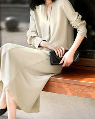 Jupe midi en soie lourde 30 Momme, coupe trapèze