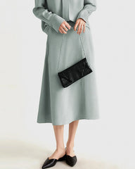 Jupe midi en soie lourde 30 Momme, coupe trapèze