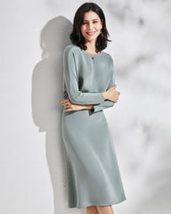 Jupe midi en soie 30 momme