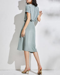 Jupe midi en soie 30 momme