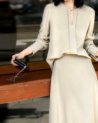 Blouse en soie 30 Momme avec fente