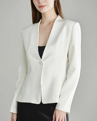 Blazer en Soie Sans Col 40 Momme