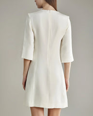 Robe en Soie 40 Momme Longueur Genou à Manches 3/4