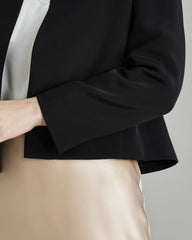 Blazer Ouvert à Ouverture Frontale en Soie à 40 Momme