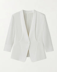 Blazer Femme en Soie 40 Mommes Manches 3/4