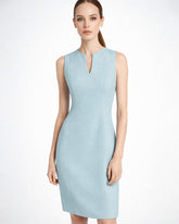 Robe de Travail en Soie 40 Mommes Sans Manches Longueur Genou