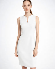 Robe de Travail en Soie 40 Mommes Sans Manches Longueur Genou