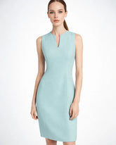 Robe de Travail en Soie 40 Mommes Sans Manches Longueur Genou