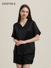 Ensemble de Pyjama en Soie à Manches Courtes et Short