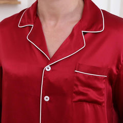 Pajamas en Soie Longs Classiques pour Couple