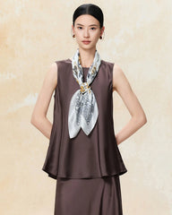 Foulard en Soie à Imprimé Animalier