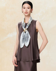 Foulard en Soie à Imprimé Animalier