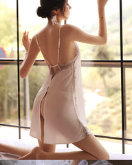 Nuisette dos nu en soie