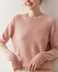 Pull en cachemire à col rond pour femme