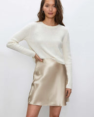 Mini-jupe en soie coupe biais