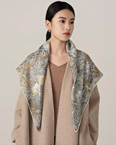 Foulard en soie botanique grand format