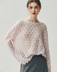 Pull Col Rond en Soie et Cachemire Respirant