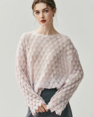 Pull Col Rond en Soie et Cachemire Respirant