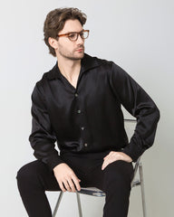 Chemise en Soie pour Homme à Manches Longues Classique
