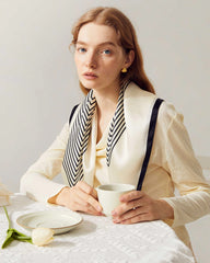 Foulard en Soie Rayé Classique