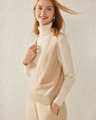 Gilet en Cachemire à Col V Profond