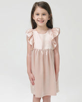 Chemise de nuit en soie pour fille avec manches à volants