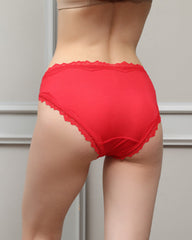 Culotte en Soie et Dentelle pour Femmes Red