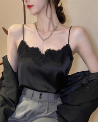 Camisole en Soie avec Dentelle