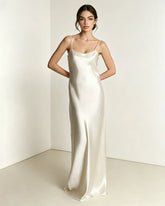 Robe maxi fluide en triacétate avec dos nu
