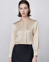 Blouse en soie à manches longues pour femme