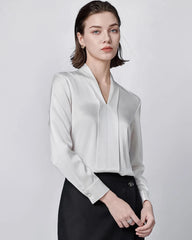 Blouse en soie à manches longues pour femme
