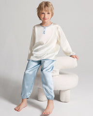 Ensemble pyjama en soie à manches longues pour enfant