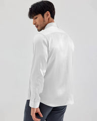 Chemise en soie lavable à manches longues pour homme