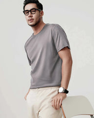 T-shirt en soie pour homme – Coupe décontractée