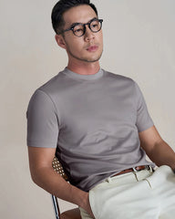 T-shirt ajusté en jersey de soie pour homme