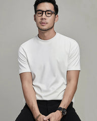 T-shirt ajusté en jersey de soie pour homme