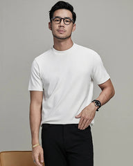 T-shirt ajusté en jersey de soie pour homme