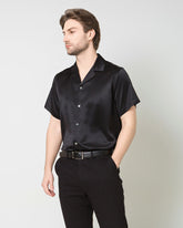 Chemise d'Affaires Classique en Soie pour Homme à Manches Courtes